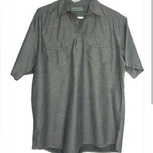 Cubavera Gray Casual 100% Cotton Button Down Shirt